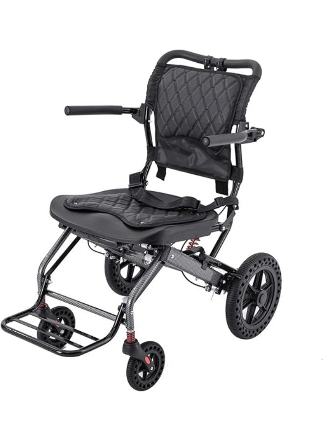 Cool Baby Wheelchairs for Adults,Transport Wheelchair Lightweight Foldable, Transport Chair,Ergonomic Travel Wheelchair with Telescopic Handle,Honeycomb Shock Absorbing tire, Support 220lbs - Image 1